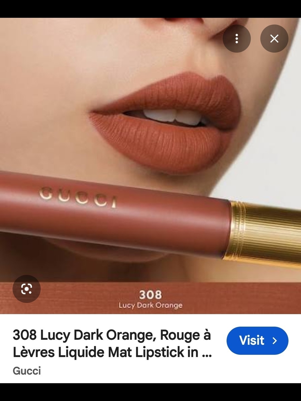🙈Gucci Liquid Matte Lipstick — Deep Terracotta Orange Shade Is Lucy Dark Orange